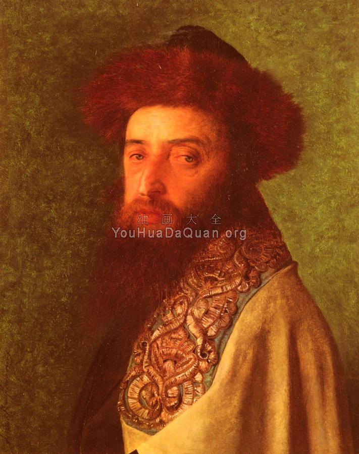 Young Rabbi With Blue Tallis - 伊西·考夫曼